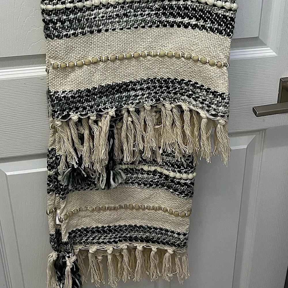 Blue and tan bohemian style throw blanket. Never used.
